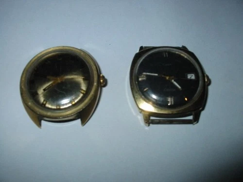 2 Vintage men's Timex wrist watches Electric fixers PARTS estate to Restore