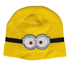 Illumination Minions The Rise of Gru Yellow Knit Beanie Goggles Hat Boys