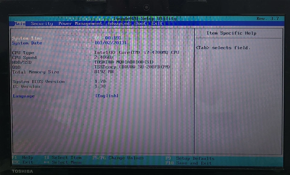 东芝 Satellite 便携式电脑 英特尔 i7-4700MQ 8GB Ram 1TB 硬盘 无操作系统 (FL) — 第 2/4 张图片
