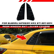 For Subaru Impreza WRX STI 11-14 Rear Quarter Glass Window Louver Covers Black