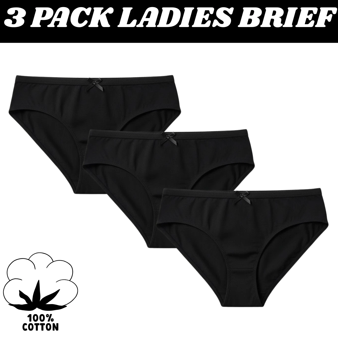 3 Pack Black