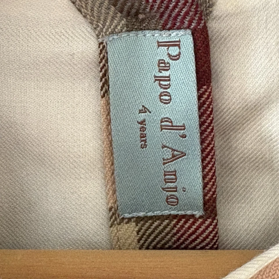 Vestido Papo d’ Anjo Niñas 4 Cuadros Lana Manga Corta Lazo Hecho en Portugal Vacaciones Foto 3 de 4