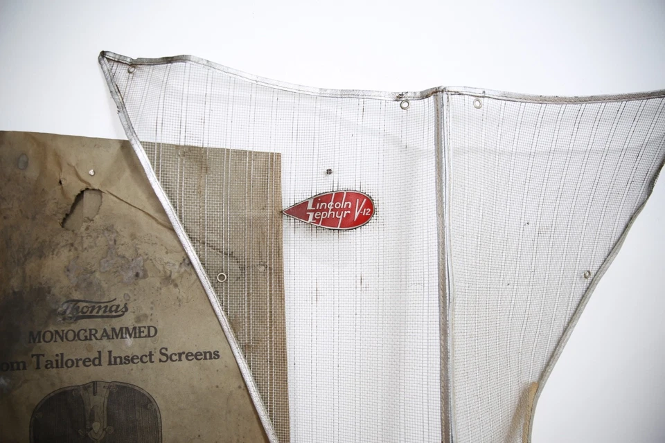 De colección Lincoln Zephyr 1936 37 Radiador Parrilla Pantalla Cubierta Coche Camión Accesorio Nuevo de Lote Antiguo Foto 3 de 4