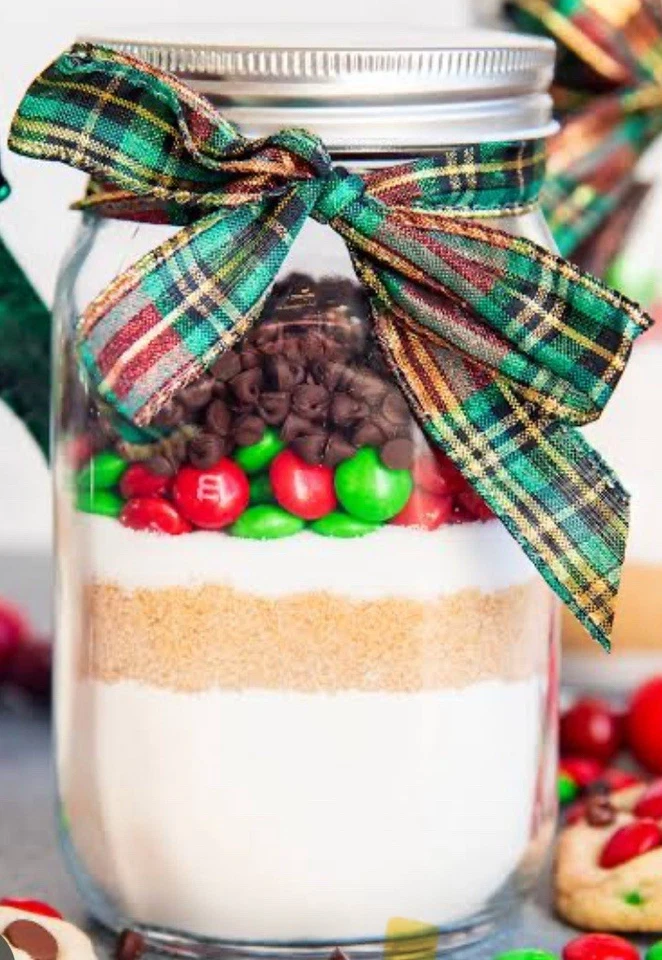 Праздничная банка для печенья смесь шоколадная крошка или рождественская смесь M&M масонская банка подарочная коробка - Изображение 2 из 4