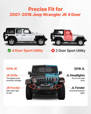 6" Running Boards for 2007-2018 Jeep Wrangler JK 4 Door Nerf Bars Side Steps