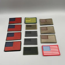 13 USA American Flag Patches Hook and Loop Military Tactical Lot