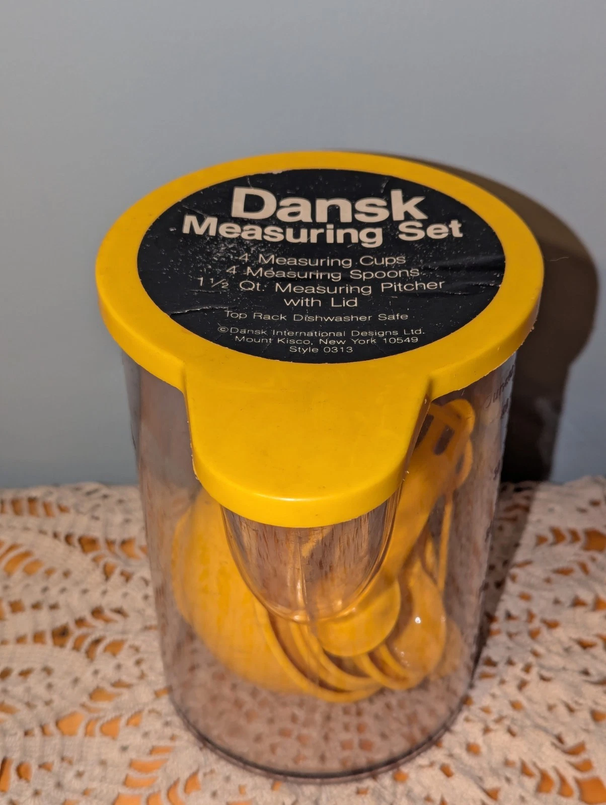 Vtg Dansk Measuring Set Style 0313 Yellow 9pc Near Complete - 4 Spoons 3 Cups