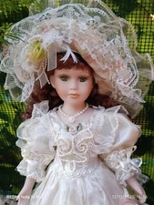 Collectible porcelain doll equal to new h43 cm gift idea