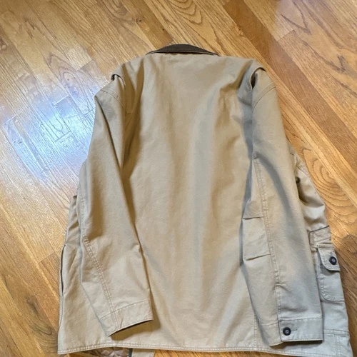 Orvis Classic Collection Men's L Beige/Brown Cotton Canvas Field Jacket Button image 3