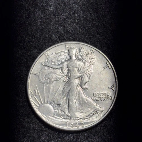 1942-P Philadelphia Walking Liberty Half Dollar, US 50c Silver Coin BU MS UNC