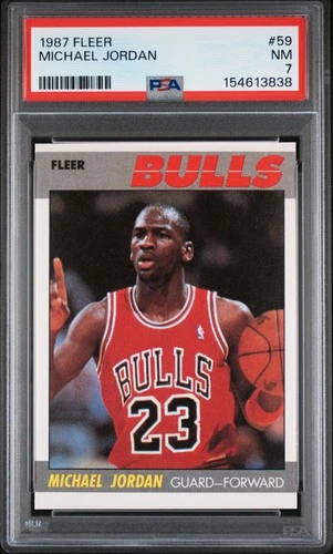 1987 FLEER #59 MICHAEL JORDAN PSA 7