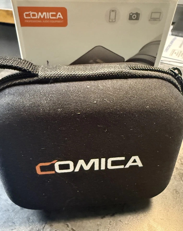 Kit de caja de carga micrófono cámara inalámbrico doble canal Comica Vimo C C3 2,4 g Foto 3 de 3