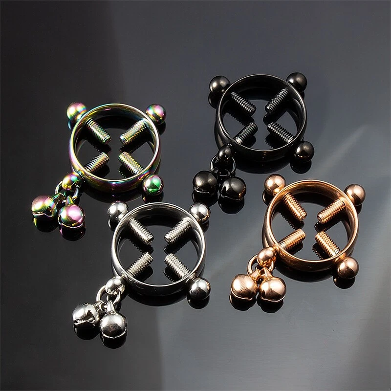 Piercing corporal barra colgante anillo protector pezón quirúrgico acero inoxidable 1 pieza Foto 4 de 4