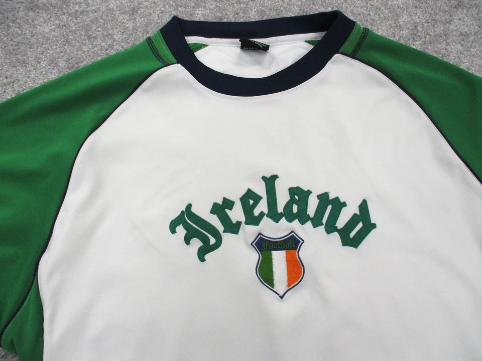 Camiseta de fútbol vintage de Irlanda para hombre grande de fútbol de iniciación verde blanca Foto 2 de 4
