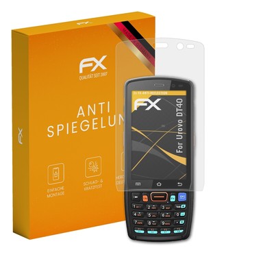 atFoliX 2x Displayfolie für Urovo DT40 Schutzfolie matt&stoßfest Folie