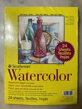 Strathmore Watercolor Paper 24 Sheets 300 Series 9" x 12" New Free Shipping