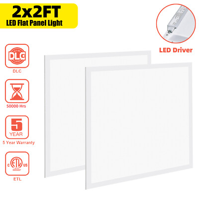 2x2FT White LED Flat Panel Troffer Light,45W Recessed Drop Ceiling Lamp 5500K