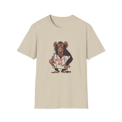Funny Monkey T-Shirt Wasn t Me Graphic Mischievous Chimp Design