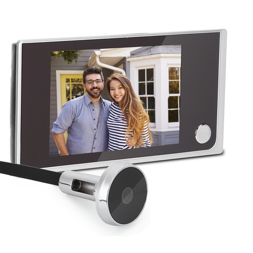 3.5 " Digital LCD Peephole Doorbell Viewer Photo Visual Cat Eye Camera Door Bell - Picture 1 of 9