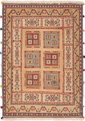 Nimbaft Handgeknüpfter Perserteppich 121x82 cm-Neu,Orient,Carpet,Rug,Beige