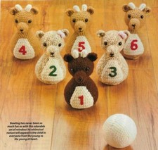 REINDEER BOWLING SET GAME TOY CROCHET PATTERN INSTRUCTIONS