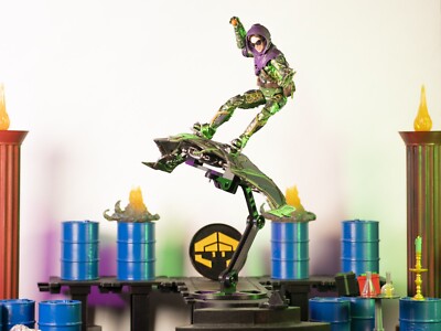 Designincase 3D Printed Marvel Legends No Way Home Green Goblin Glider Stand