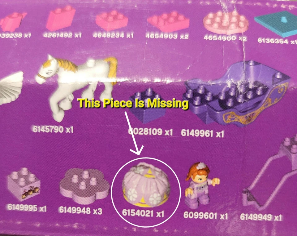 Lego DUPLO SOFIA'S MAGICAL CARRIAGE 10822 DISNEY 99% Completo Falta Una Pieza Foto 2 de 4