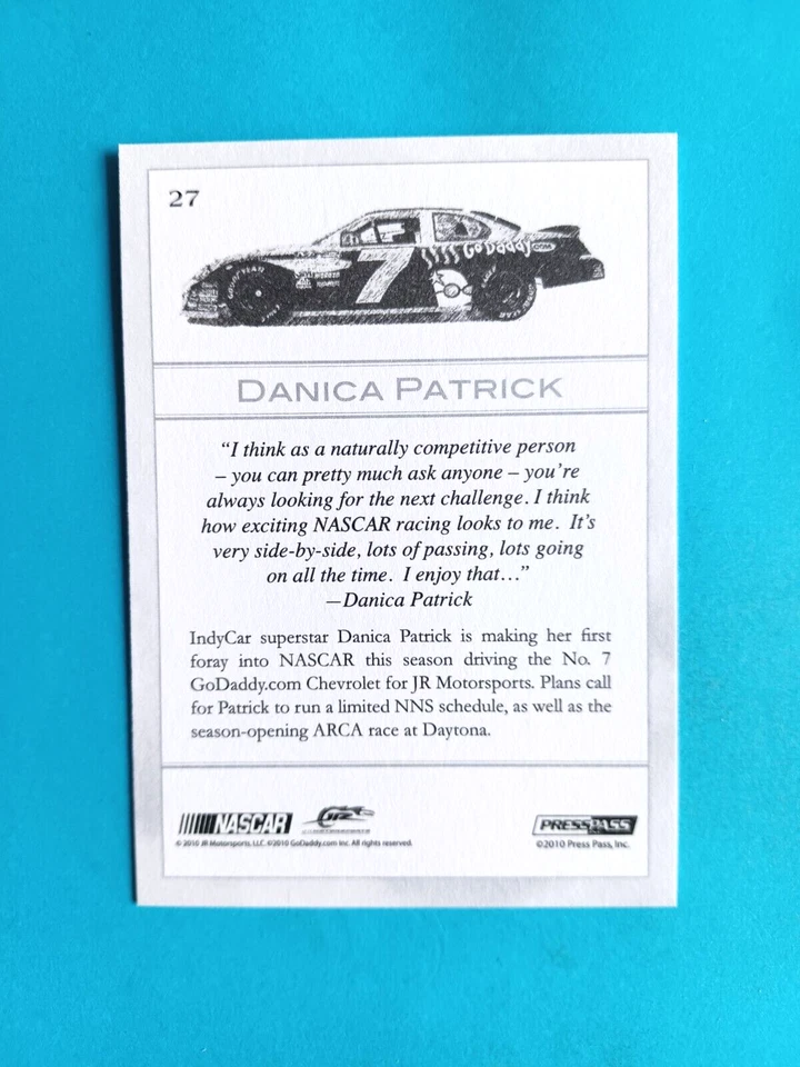 2010 PRESS PASS ECLIPSE RACING DANICA PATRICK #27 RC ROOKIE CANVAS TEXTURE - Image 3 of 3