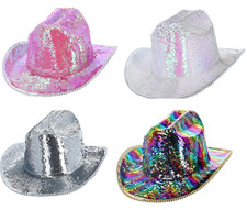 Fever Deluxe Sequin Cowgirl Hat Adults Wild West Fancy Dress Accessory