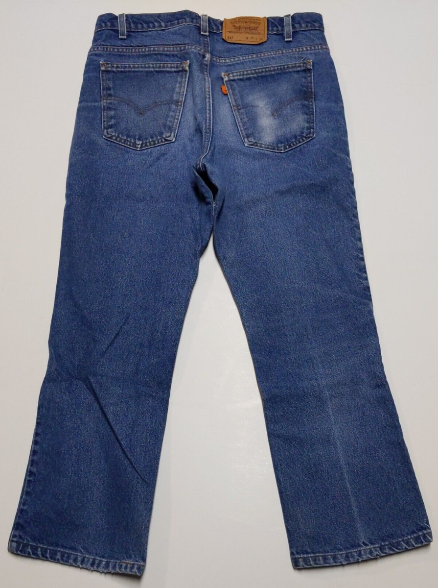 Levi's 517 Bootcut Denim Blue Jeans Orange Tab Vintage 1990s Levi's 517 Bootcut Denim Blue Jeans Orange Tab Vintage 1990s