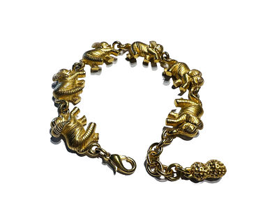 Bob Mackie Gold Plated Elephant Crystal Bracelet