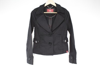 Esprit Jacke Gr. M Damen Oberteil Schwarz Baumwolle #AA-43