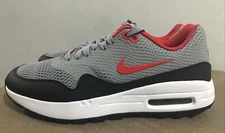 Nike Air Max 1 Grey/Black/White/Red Golf Shoes CI7576-002 Men’s size 8.5