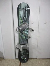 Freeride 145 ESP Snowboard With Bindings 145cm ~ Green Black Silver Graphics