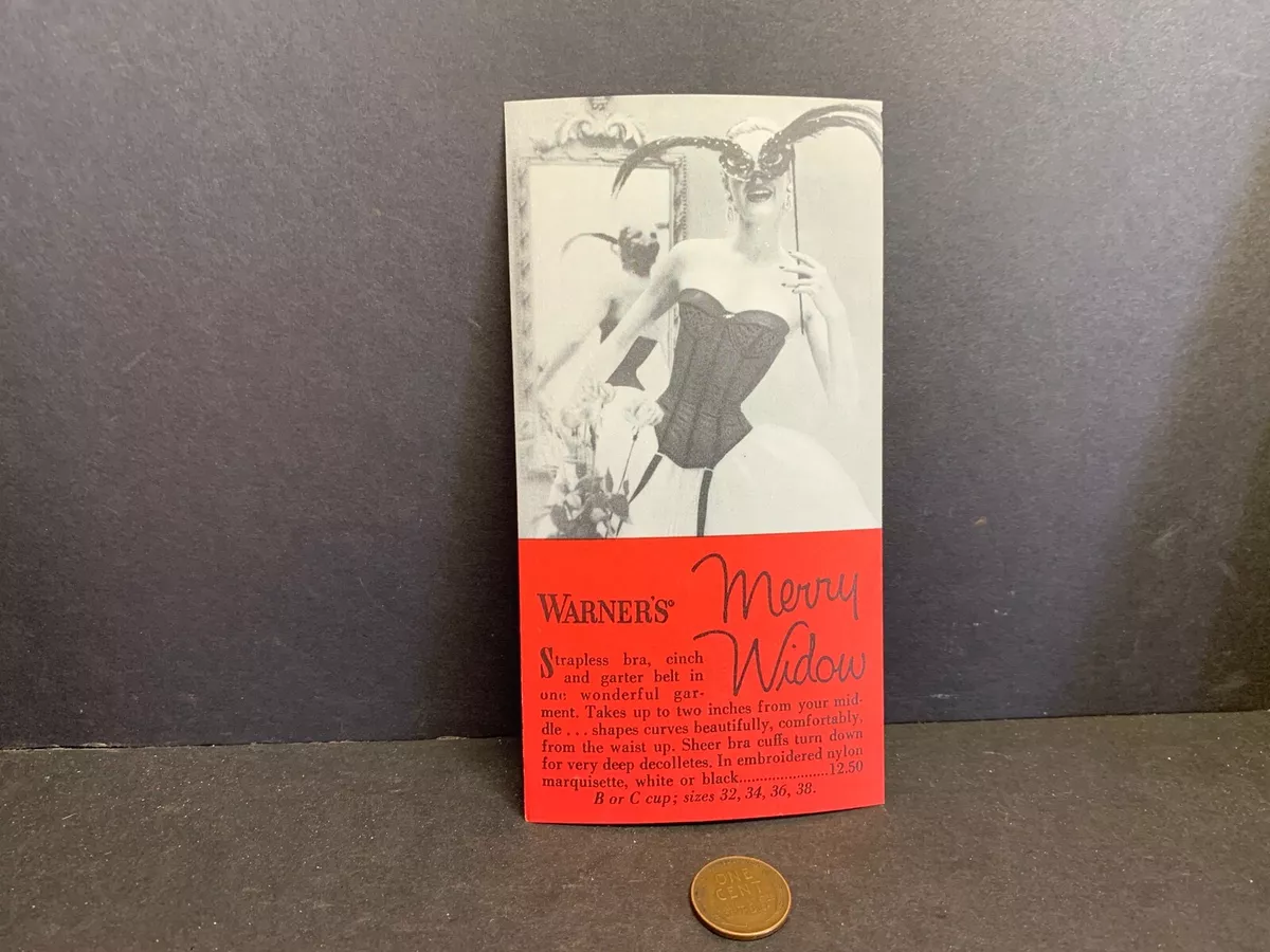 1950's Warners Merry Widow Bra, Brassiere Brochure, Wings, New Bedford MA