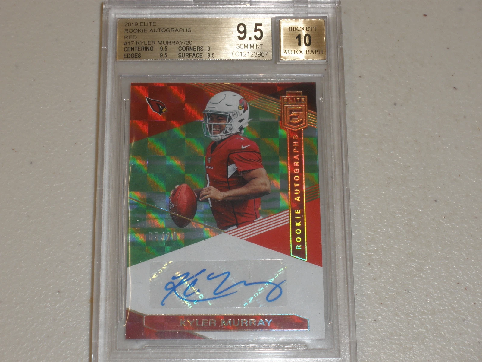 Kyler Murray Panini Donruss Elite Rookie Autographs #RAKM Red