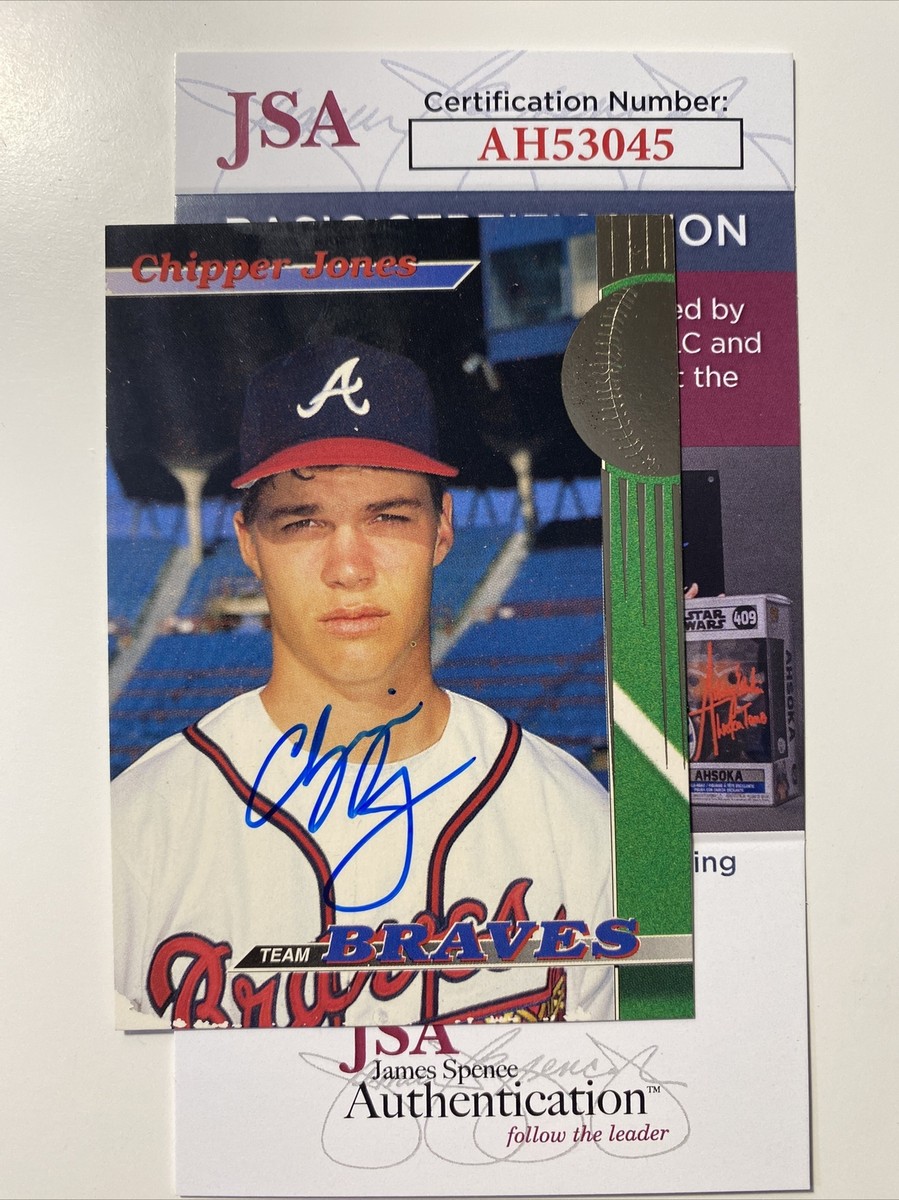 1993 Topps Team Stadium Club #9 Chipper Jones Autographed Card