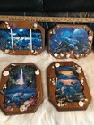 Lot 4 sea nature plaques wooden & ocean clock