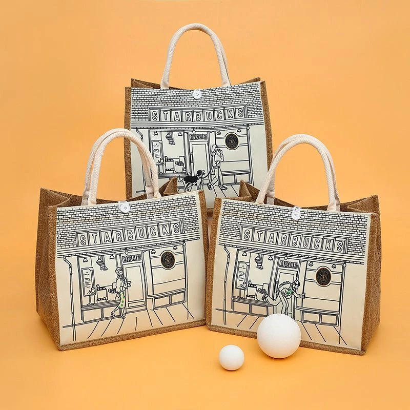 Starbucks 50th Anniversary Retro Handbag Linen Bag Large Capacity Shoulder  Bags | eBay