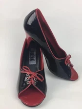 Funtasma Womens Shoes Sz 7 Black Red Pump 216