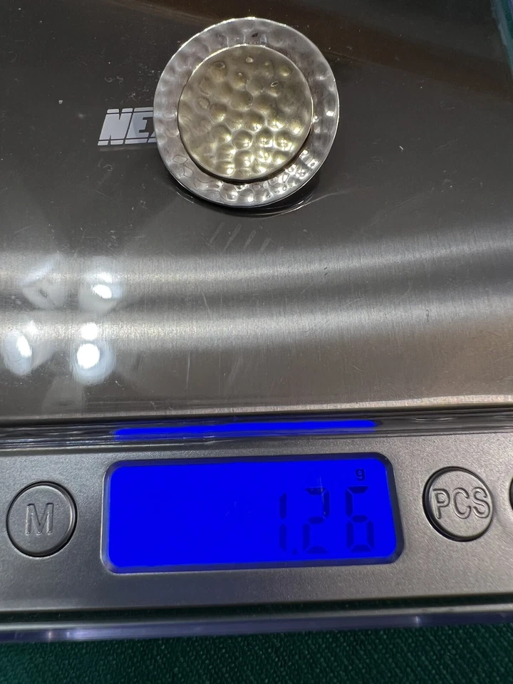 Retired silpada S1375 14K gold plated Sterling silver hammered circle pendant - Image 3 of 4