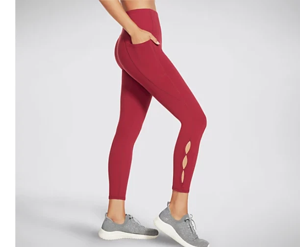 Skechers - GOFLEX GoWalk High Waist 7/8 Ankle Side Slit Leggings - Beet Red