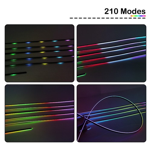 LED Light Strip Car Sunroof Atmosphere Lamp RGB Colorful Ambient Decoration 2Pcs - Picture 12 of 14