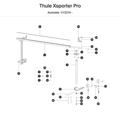 THULE 500XT Xsporter Pro Truck Bed Roof Rack Mount REPLACEMENT PARTS YOU CHOOSE