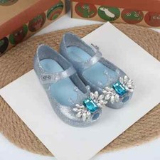 Mini Melissa Girl Princess Elsa Shoes Children Ballet Flats Sandals Jelly Shoes