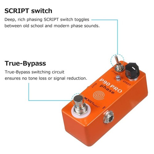 Mosky P90 PRO PHASE Guitar Bass Effect Pedal Script Speed Footswitch Knob Bypass - Picture 4 of 5