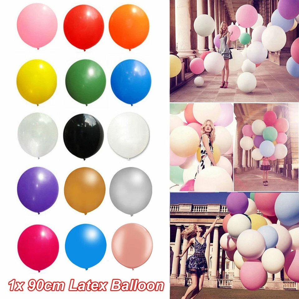 Large 90cm Giant Jumbo Balloon Latex Retro Balloons Circular Birthday Wedding - image 2 of 4