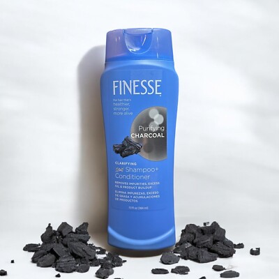 Finesse Purifying Charcoal Clarifying 2 in 1 Shampoo + Conditioner, 13 oz.