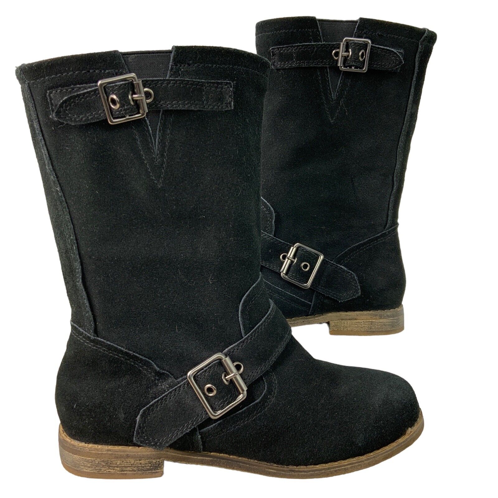 Rebels Bell Boots Women's Black Suede Mid Calf Si… - image 3