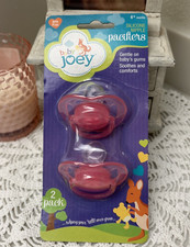 Baby Joey 2 Pack Silicone Nipple Pacifiers 6 Months Brand New Sealed